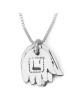 Women's Sterling Silver Double Hamsa Necklace - Blessings / Evil Eye