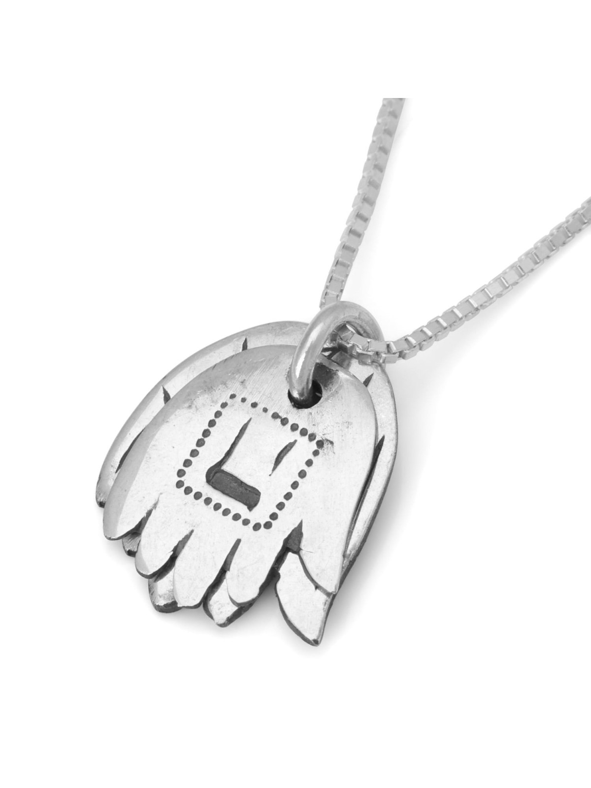 Women's Sterling Silver Double Hamsa Necklace - Blessings / Evil Eye