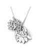 Collier Double Hamsa en Argent Sterling pour Femme - Bénédictions / Mauvais Œil