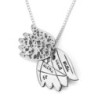 Women's Sterling Silver Double Hamsa Necklace - Blessings / Evil Eye