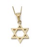Collier pendentif étoile de David coupe épaisse classique en or 14 carats (choix de C