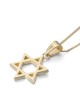 14K Gold Classic Thick Cut Star of David Pendant Necklace (Choice of C