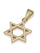14K Gold Classic Thick Cut Star of David Pendant Necklace (Choice of C