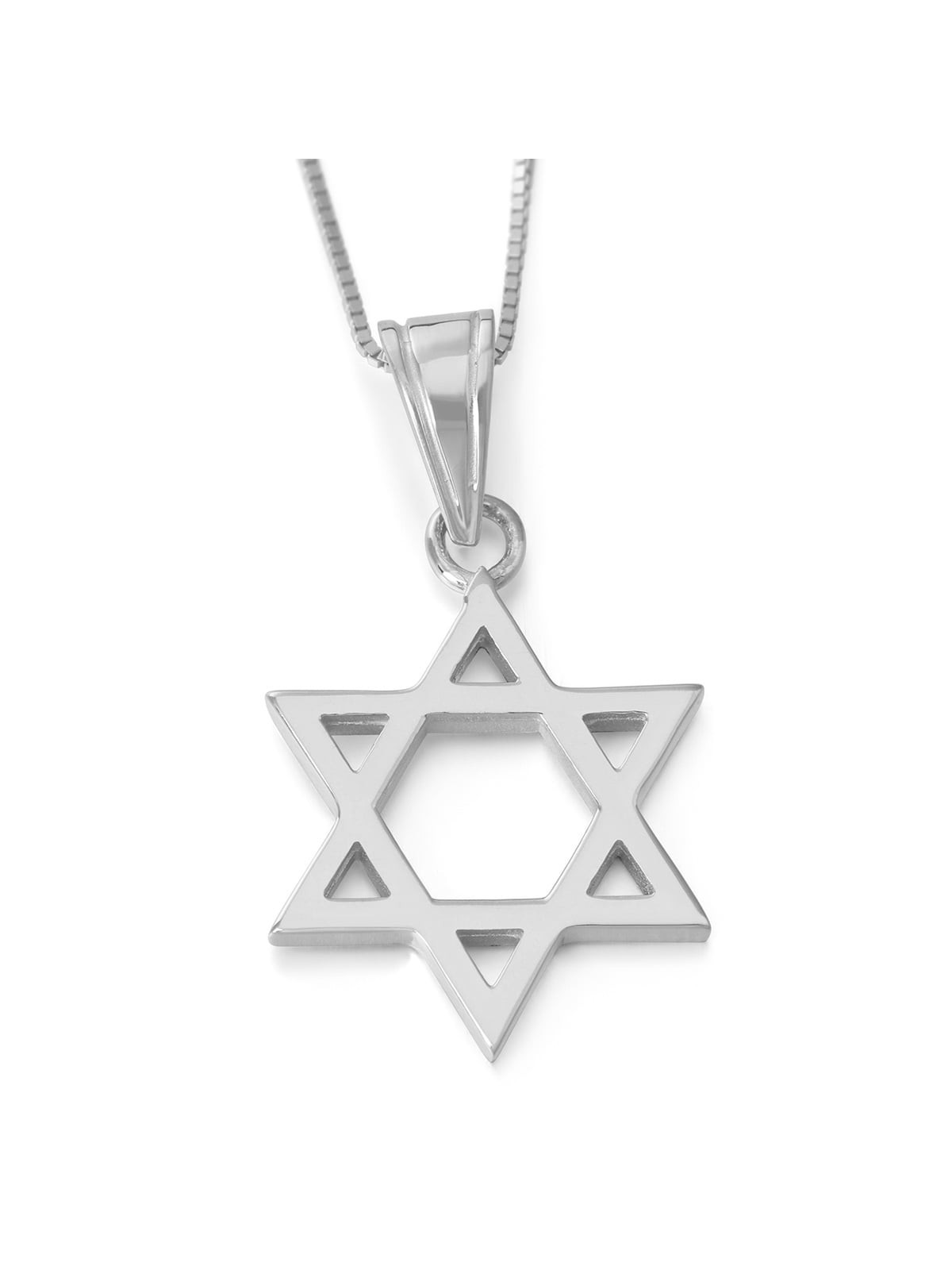 Collier pendentif étoile de David coupe épaisse classique en or 14 carats (choix de C