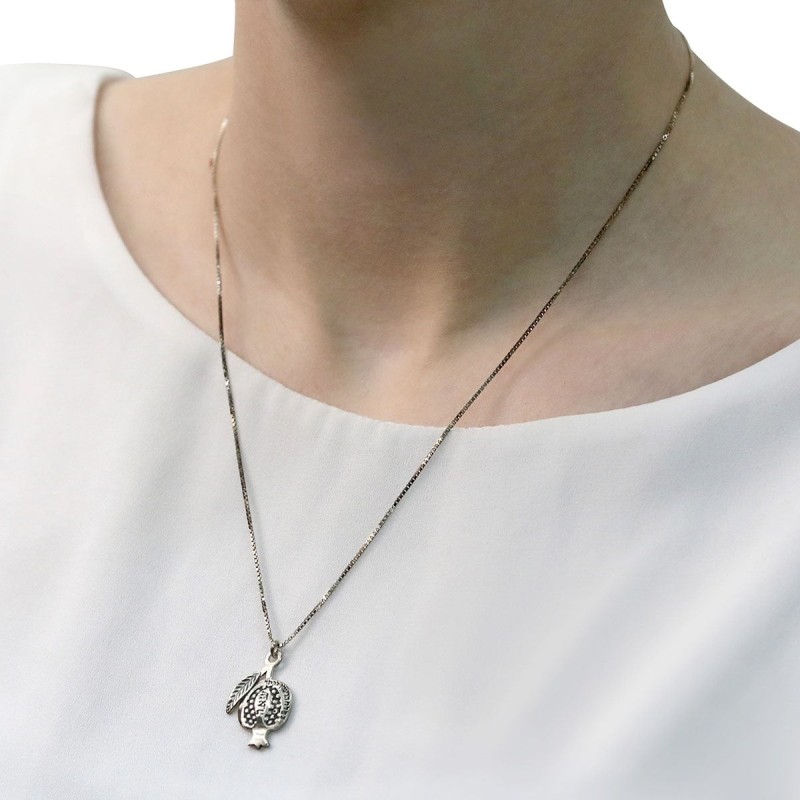 Silver Pomegranate Kabbalah Necklace - Love