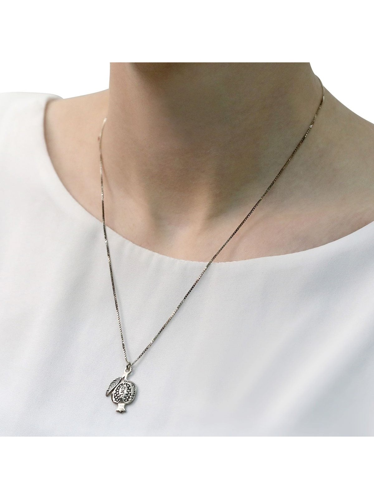 Collier Kabbale Grenade Argent - Amour