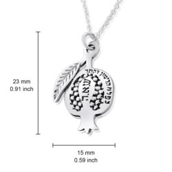 Silver Pomegranate Kabbalah Necklace - Love
