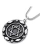 Collier pendentif étoile de David en argent avec prière des voyageurs