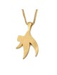 14K Gold Curvy Chai Pendant with Rough Finish - Color Option