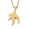 14K Gold Curvy Chai Pendant with Rough Finish - Color Option