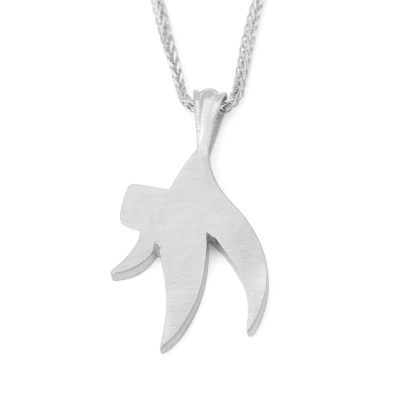 Pendentif Chai courbé en or 14 carats avec finition rugueuse - Option couleur