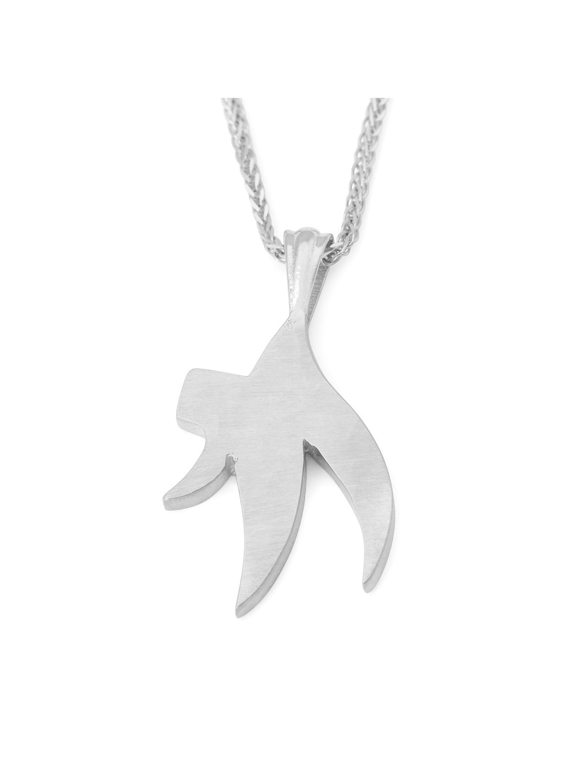 Pendentif Chai courbé en or 14 carats avec finition rugueuse - Option couleur