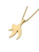 14K Gold Curvy Chai Pendant with Rough Finish - Color Option
