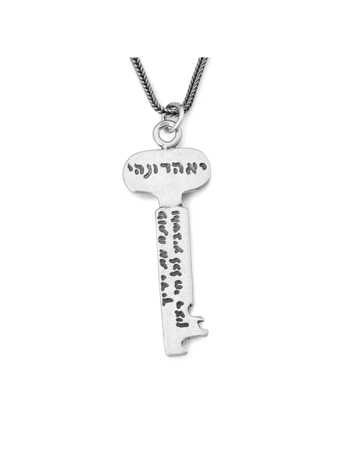 Wealth: Silver Kabbalah Key Necklace with Star of David & Hamsa