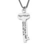 Wealth: Silver Kabbalah Key Necklace with Star of David & Hamsa
