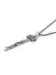 Wealth: Silver Kabbalah Key Necklace with Star of David & Hamsa