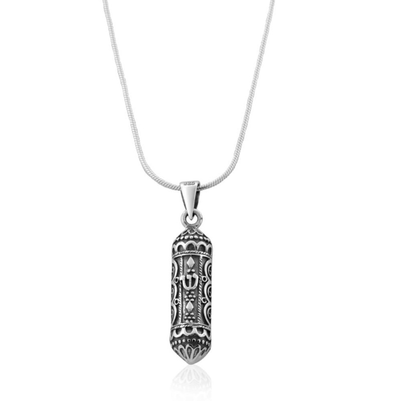 Filigrane : Collier Mezouza rond en argent sterling