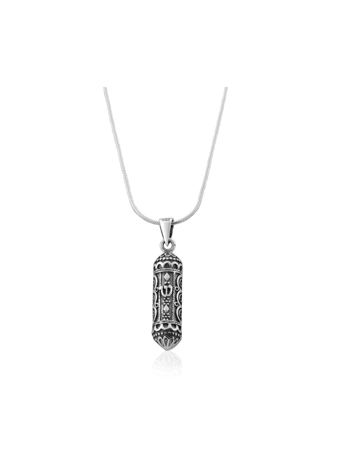 Filigrane : Collier Mezouza rond en argent sterling