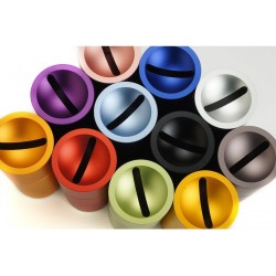 Dabbah Judaica Anodized Aluminum Tzedakah Box Orange | Tzedakah boxes