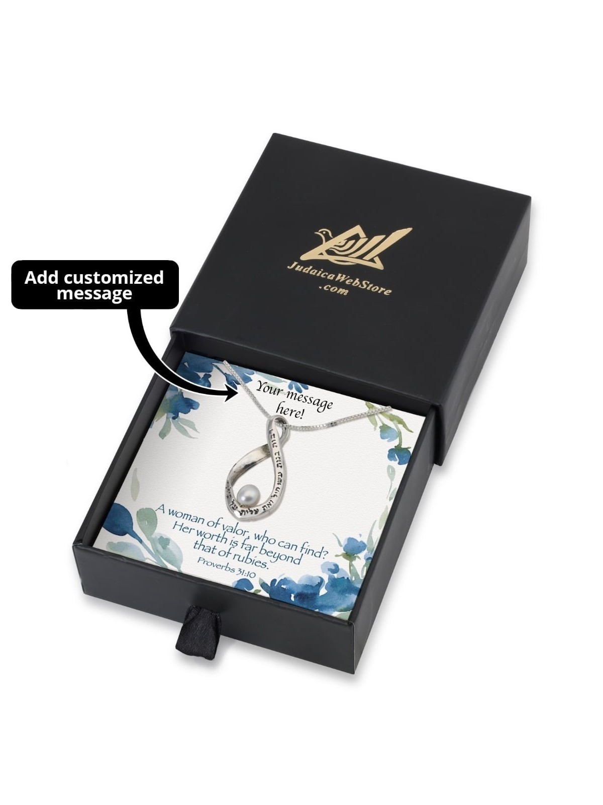 Coffret cadeau Woman of Valor avec collier de perles - Ajoutez un message personnalisé
