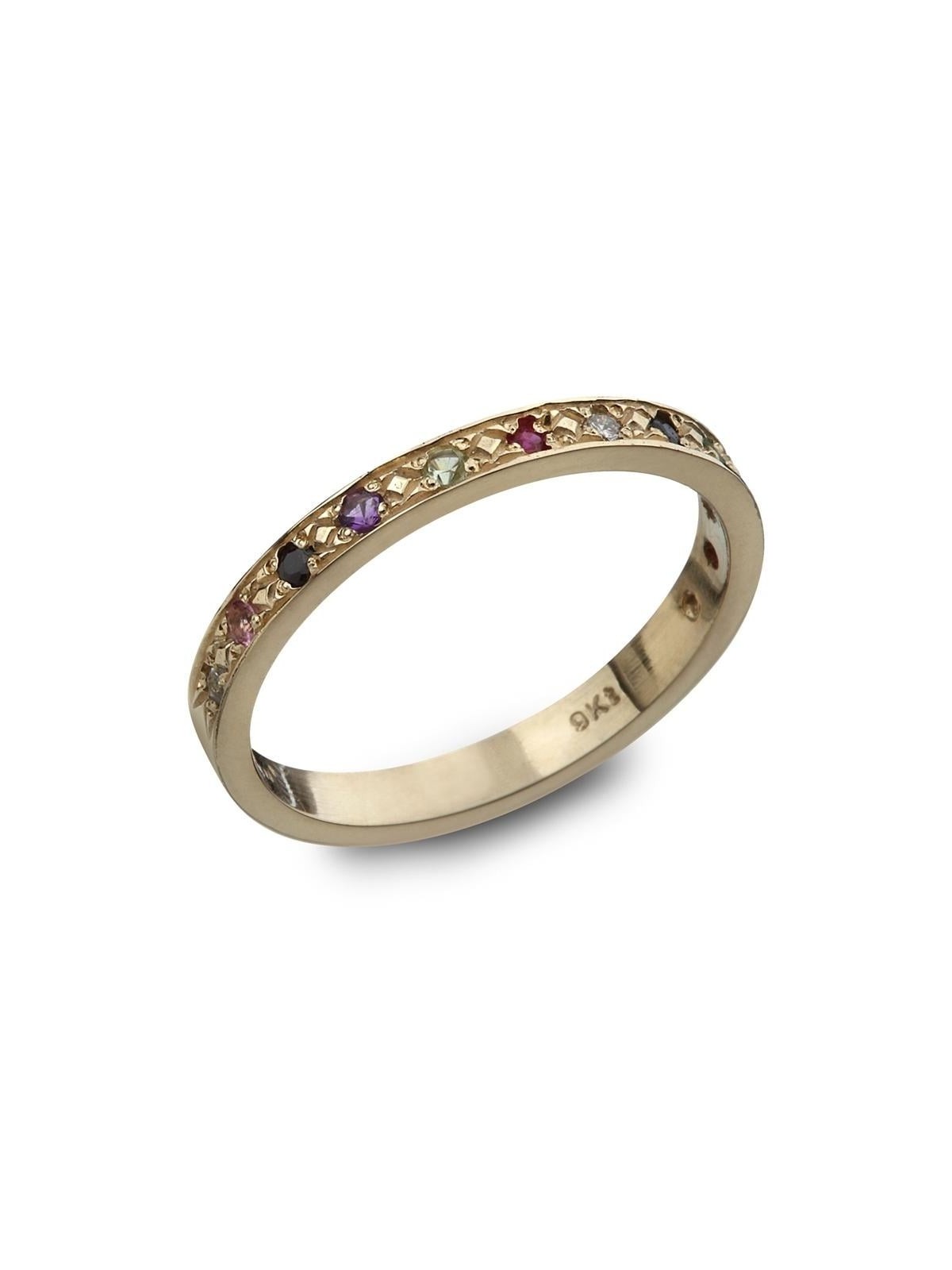 Bague Hoshen moderne en or 9 carats / 12 tribus d'Israël