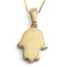 14K Gold Hamsa Pendant Necklace - Yellow or White Gold