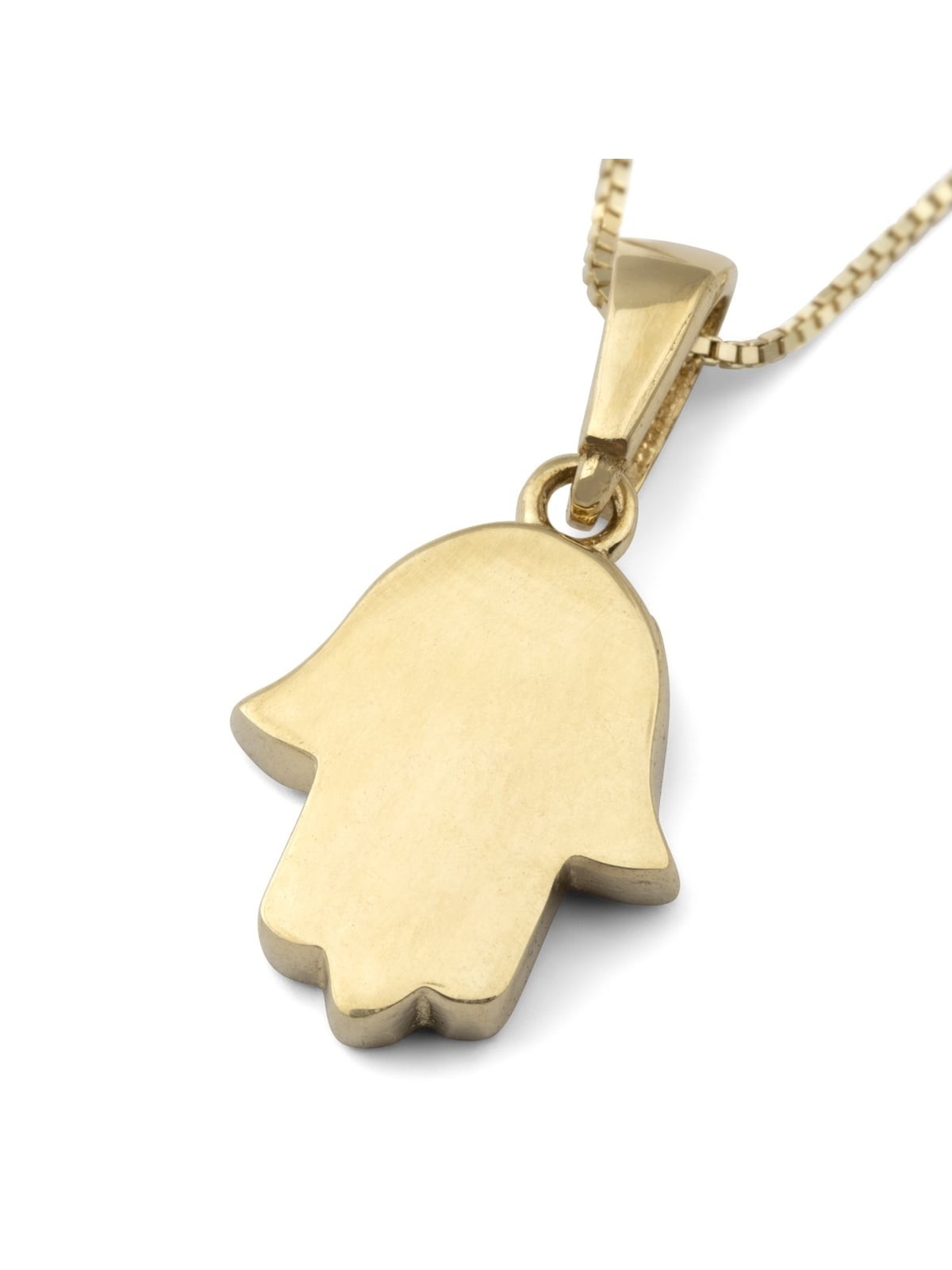 14K Gold Hamsa Pendant Necklace - Yellow or White Gold