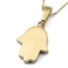 14K Gold Hamsa Pendant Necklace - Yellow or White Gold