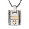 Ana Bekoach: Silver Kabbalah Men's Dogtag Pendant with Hamsa - Blessin