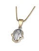 Collier pendentif Hamsa en or 14 carats avec diamant