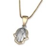 14K Gold Hamsa Pendant Necklace with Diamond