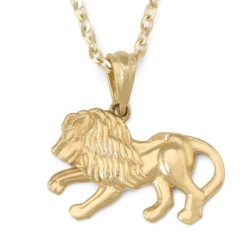 14K Gold Lion of Judah Pendant Necklace - Yellow or White Gold