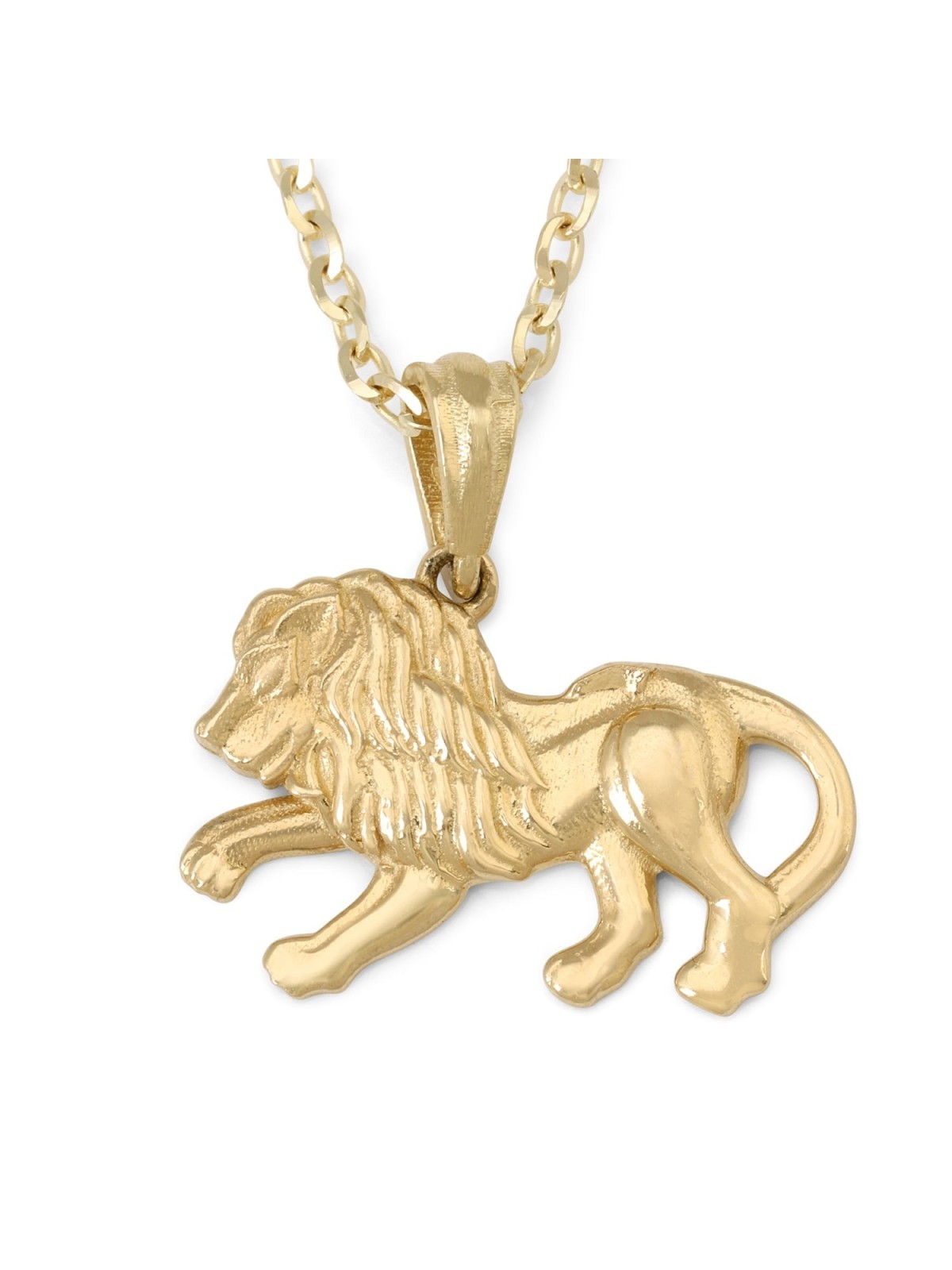 Collier pendentif Lion de Juda en or 14 carats - Or jaune ou blanc