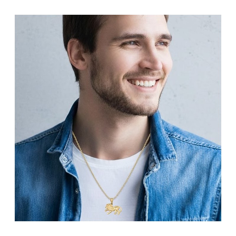 14K Gold Lion of Judah Pendant Necklace - Yellow or White Gold