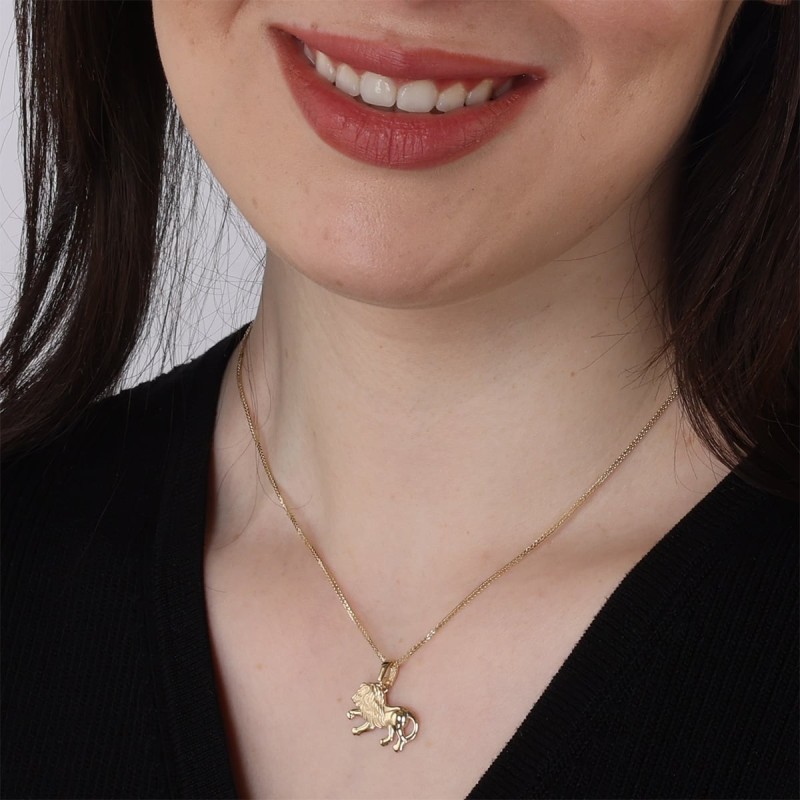 14K Gold Lion of Judah Pendant Necklace - Yellow or White Gold