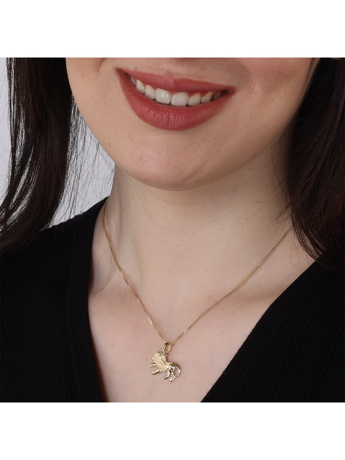 14K Gold Lion of Judah Pendant Necklace - Yellow or White Gold
