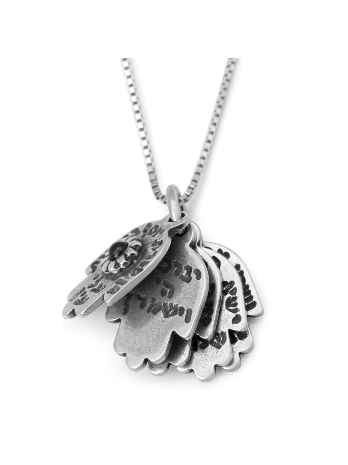5 Hamsas: Multiple Necklace with Biblical Inscriptions