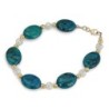 Rafael Jewelry Gold Plated Silver & Eilat Stone Pebble Bracelet
