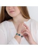 Rafael Jewelry Bracelet en argent plaqué or et galets en pierre d'Eilat