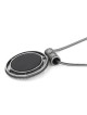 Prière du voyageur : grand collier multi-cadres en onyx et argent pour homme