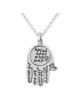 Evil Eye: Ornate Kabbalistic Hamsa Necklace with Many Inscriptions