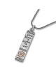 Shema Israël : Collier pendentif en argent avec étoile de David en or