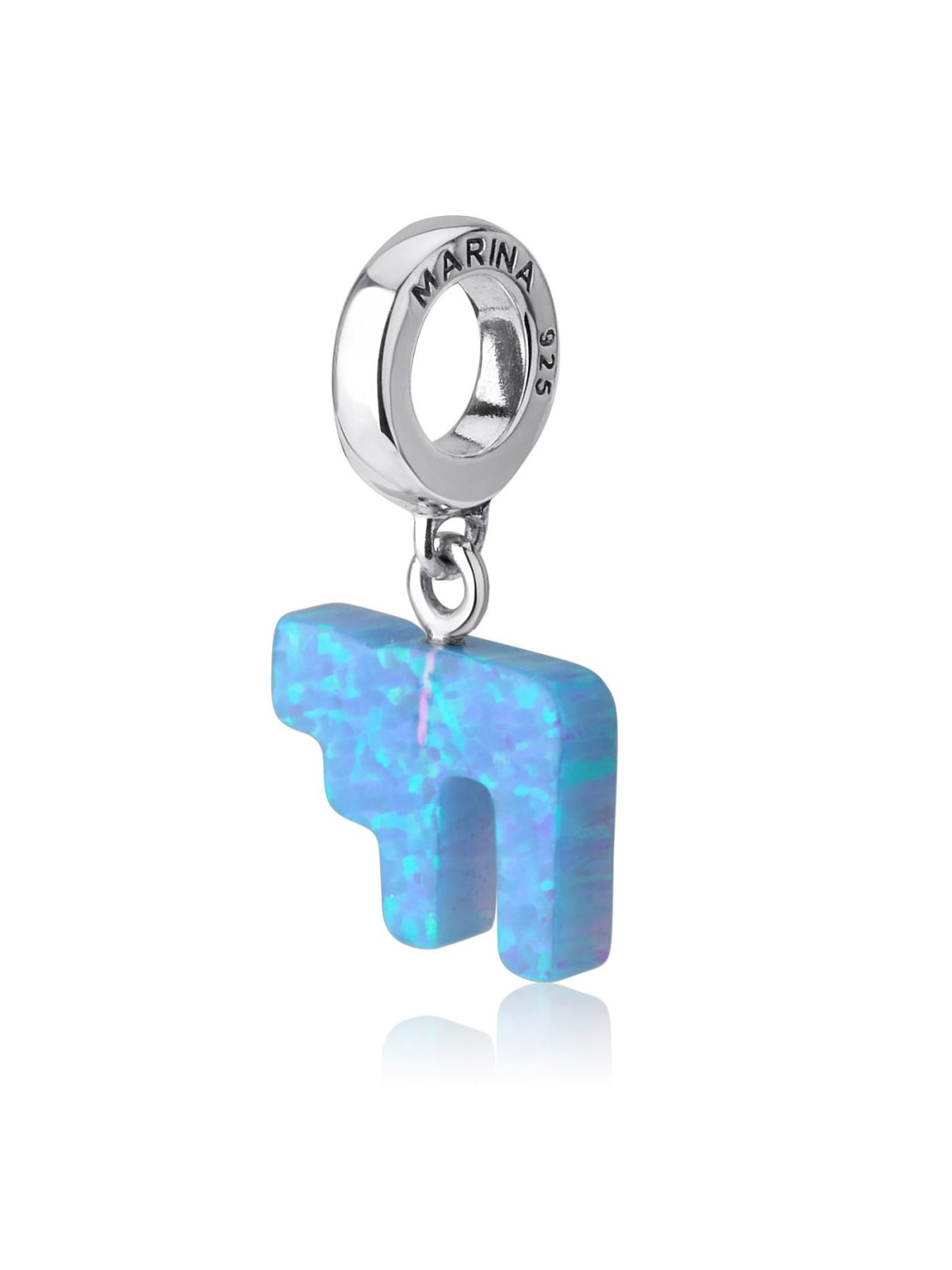 Marina Jewelry Blue Opal Chai Pendant Charm