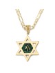 Large 14K Gold Men's Star of David Pendant with Engraved Chai on Eilat