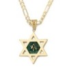 Large 14K Gold Men's Star of David Pendant with Engraved Chai on Eilat