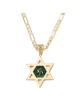 Large 14K Gold Men's Star of David Pendant with Engraved Chai on Eilat