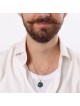 14K Gold and Eilat Stone Circular Chai Pendant