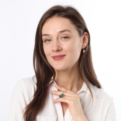 14K Gold and Eilat Stone Circular Chai Pendant