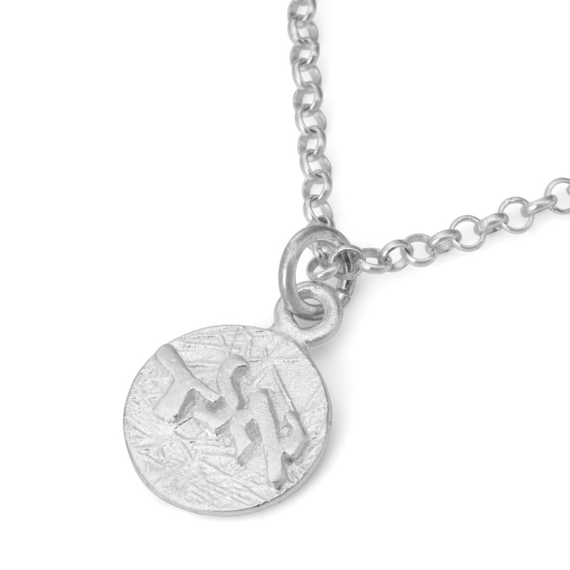 Solid Sculpted Sterling Silver Kabbalah Necklace - ALD Evil Eye