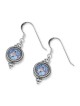 Rafael Jewelry Roman Glass and Silver Circle Earrings